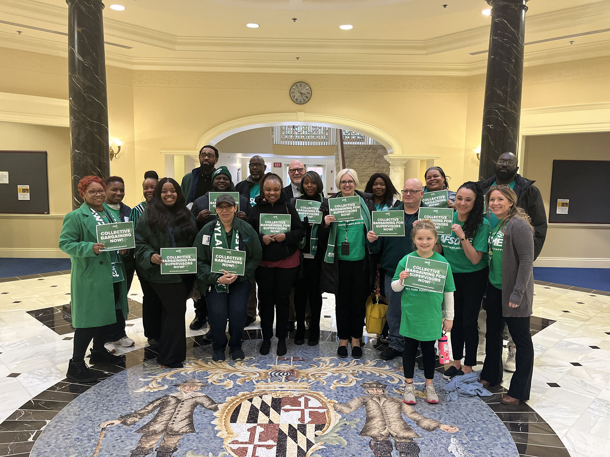 AFSCME supervisors members at the State House after testifying in support of the supervisors collective bargaining bill